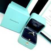 BAGUE FIANCAILLE TIFFANY & CO. SOLITAIRE PLATINE