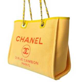 CHANEL CABAS DEAUVILLE TOILE TWEED ET COTON 34 X 26,5 X...