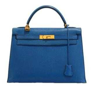 Hermès Kelly 32 Vintage Bleu France