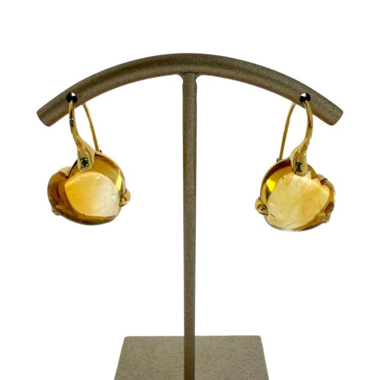 Boucles D'Oreilles Pomellato Coeur Citrine en Or 18ct