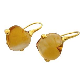 Boucles D'Oreilles Pomellato Coeur Citrine en Or 18ct