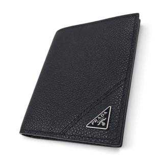 PORTEFEUILLE PRADA CUIR NOIR GRAINE 10 X 9 CM BOITE