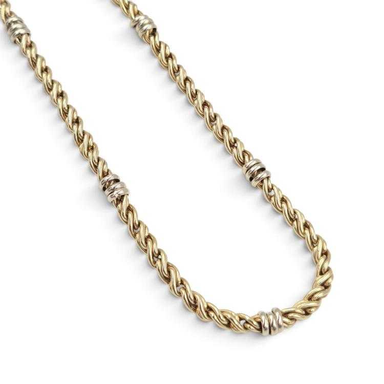 Collier Or Jaune&Blanc 18 Ct