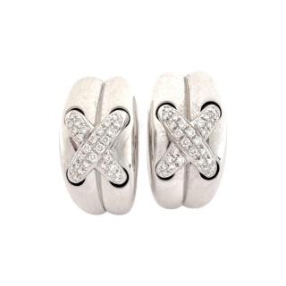 Boucles D'Oreilles Chaumet Liens Or Blanc 18ct & Diamants