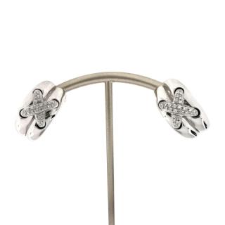 Boucles D'Oreilles Chaumet Liens Or Blanc 18ct & Diamants