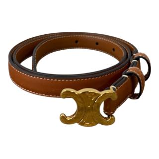 CELINE CEINTURE MINI TRIOMPHE 18MM TAILLE 80CM MARRON