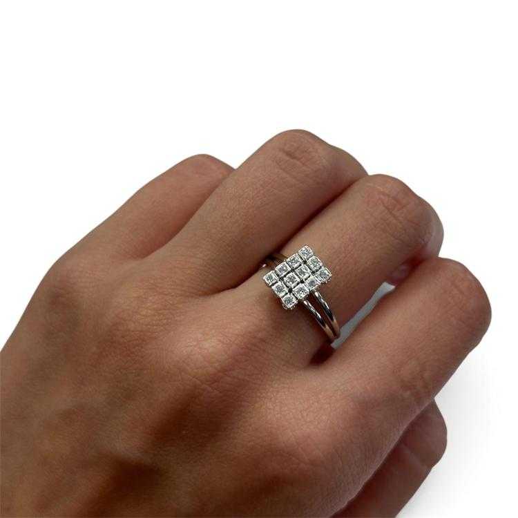 Bague Or Blanc 18ct Diamants