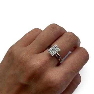 Bague Or Blanc 18ct Diamants