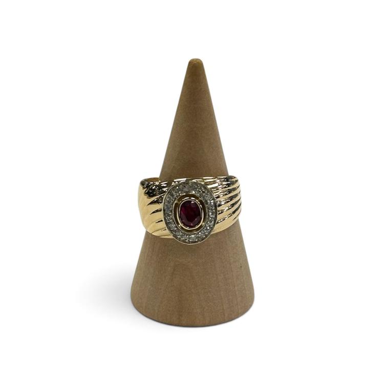 Bague Or Jaune 18ct Rubis & Diamants