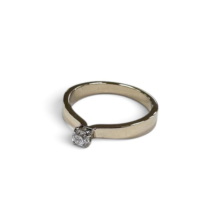 Solitaire Or Blanc 18ct
