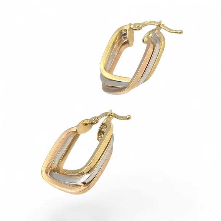 Boucles d'Oreilles 3 Ors 18 Ct