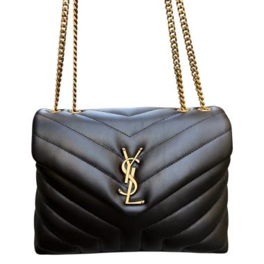 Sac Saint Laurent Loulou Small Matelassé en cuir de Veau Noir