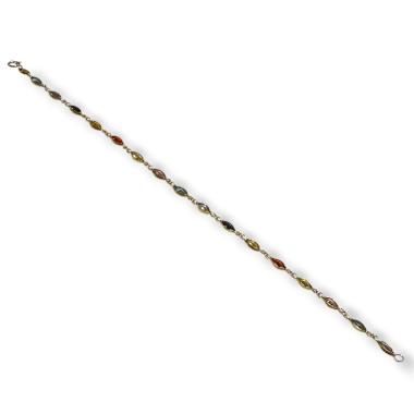 Bracelet Or Jaune 18ct & Pierres de couleur