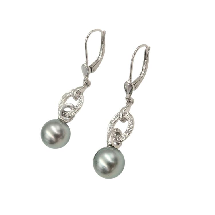 Boucles d'Oreilles Or Blanc 18 Ct