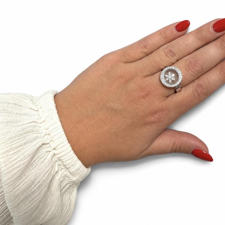 Chopard Bague Snowflakes Happy Diamonds Or Blanc 18ct