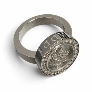 CHOPARD OR BLANC 18K HAPPY DIAMONDS SNOWFLAKE BAGUE +...
