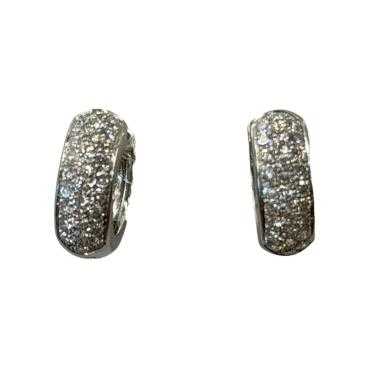 Boucles D'Oreilles Clips Bucherer Or Blanc Diamants