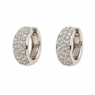 Boucles D'Oreilles Clips Bucherer Or Blanc Diamants