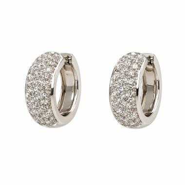 Boucles D'Oreilles Clips Bucherer Or Blanc Diamants