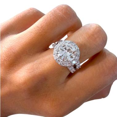 Bague Or Blanc 18ct & Diamant 2.06 Carat