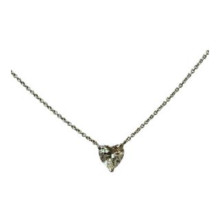 Collier Or Blanc 3.39grs avec 1 Diamant Cœur