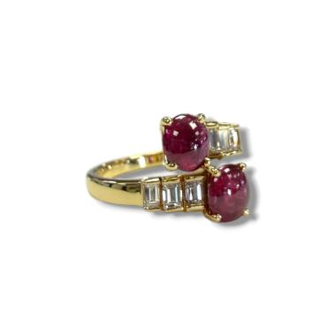 Bague Diamants Baguettes & Tourmalines