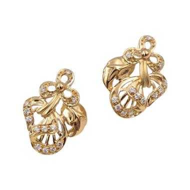 Boucles d'Oreilles Or Jaune 21Ct