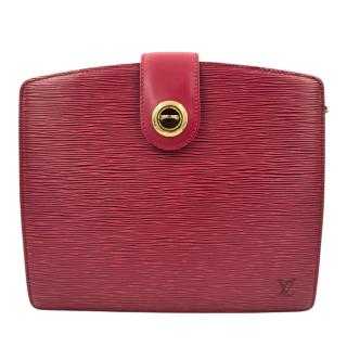 LOUIS VUITTON CAPUCINE ROUGE EPI (VOIR INTERIEUR)