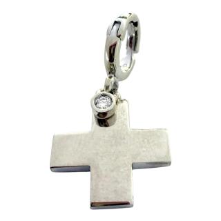 PENDENTIF PIAGET CROIX OR BLANC 18CT & DIAMANT