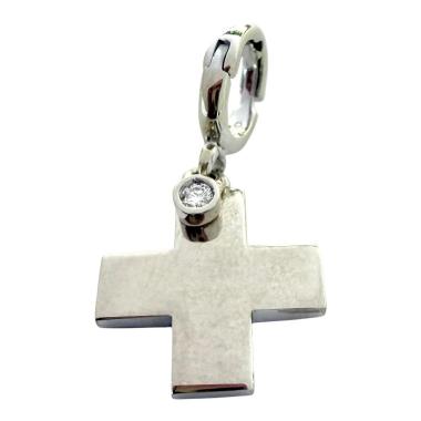 PENDENTIF PIAGET CROIX OR BLANC 18CT & DIAMANT