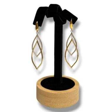 Boucles d'oreilles pendantes 2 ors 9ct