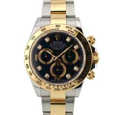 Rolex Daytona Two Tone Diamond Black Dial