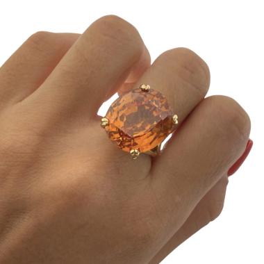 Bague Or Jaune 18ct & Citrine de synthese
