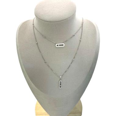 Collier Messika Deux Rangs Move Uno Or Blanc 18ct & Diamants