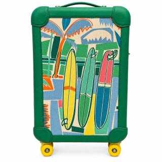 Valise Hermès R.M.S. Cabine 55 Surfer Toile et Cuir Vert