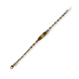Gourmette enfant or jaune et blanc 18ct