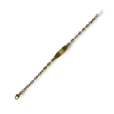 Gourmette enfant or jaune et blanc 18ct