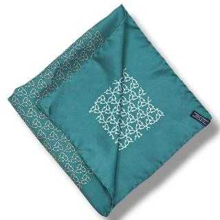 CARRE HERMES 45X45 VERT ET DORE 100% SOIE