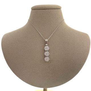 Chaîne & Pendentif Fleur Diamants 0.785ct Or Blanc 18ct