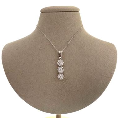 Chaîne & Pendentif Fleur Diamants 0.785ct Or Blanc 18ct