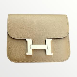 Portefeuille Hermes Constance Slim bicolore