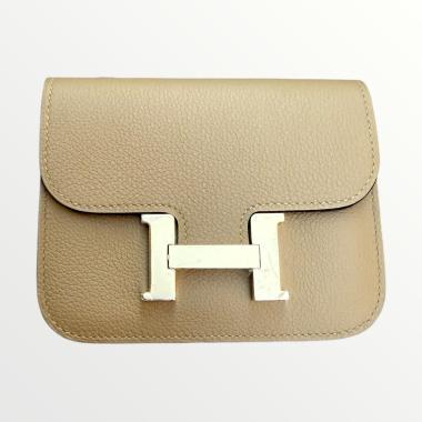 Portefeuille Hermes Constance Slim bicolore