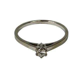 Bague Or Blanc 18ct diamant solitaire