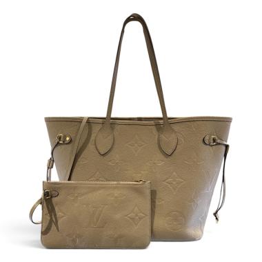 LOUIS VUITTON NEVERFULL MM CUIR MONOGRAM EMPREINTE TOURTERELLE