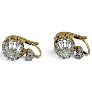 BOUCLES D'OREILLES OR 18CT ET DIAMANTS