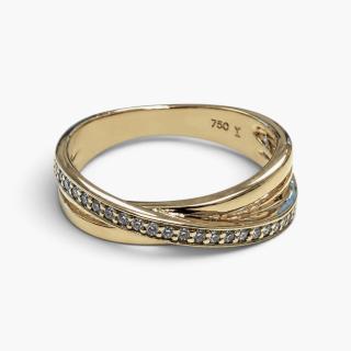 Bague Or jaune 18ct et Diamants