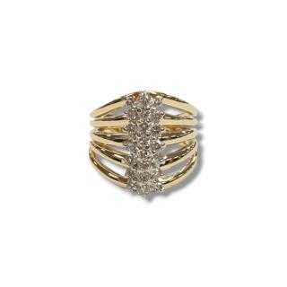 Bague Or Jaune 14ct & Diamants