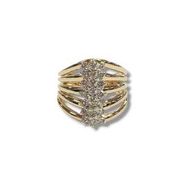 Bague Or Jaune 14ct & Diamants