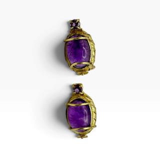 Boucles d'oreilles Or 18 Ct & Améthystes