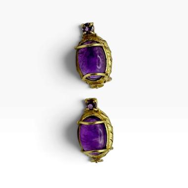 Boucles d'oreilles Or 18 Ct & Améthystes